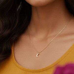 Gold half moon necklace